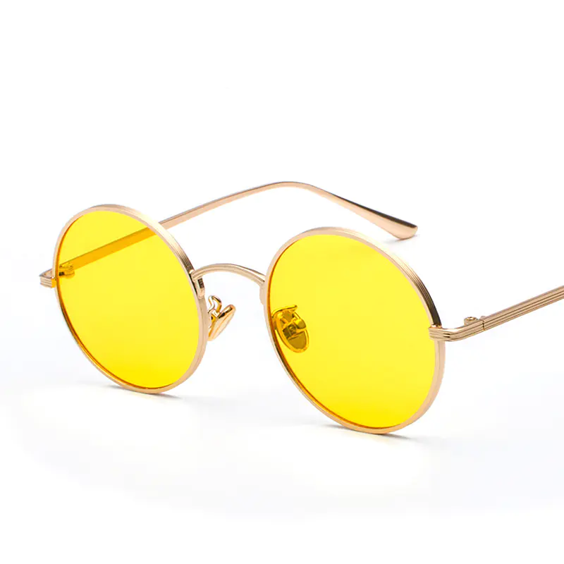 Round Retro Sunglasses – Color Lens & Metal-Look Frame - Image 4